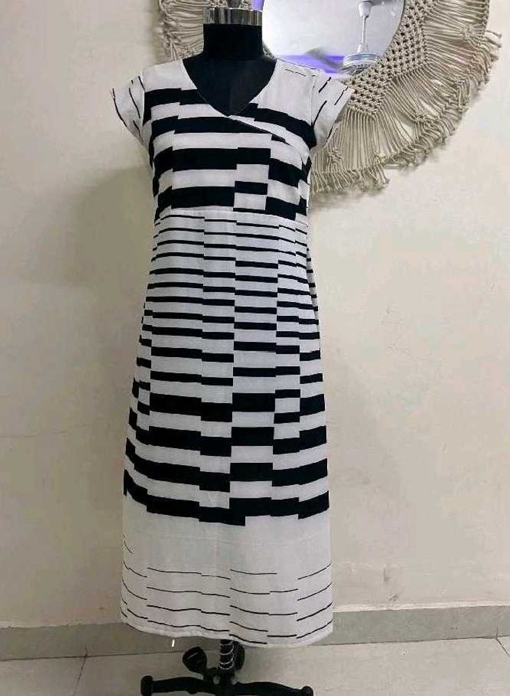 Monochrome Striped textured Dress