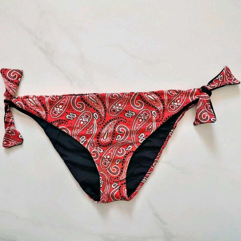 Paisley Print Tie-Side Bikini Bottom