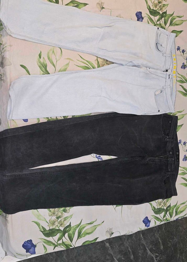 Classic Denim Jeans (Light Blue &amp; Black) - PACK OF