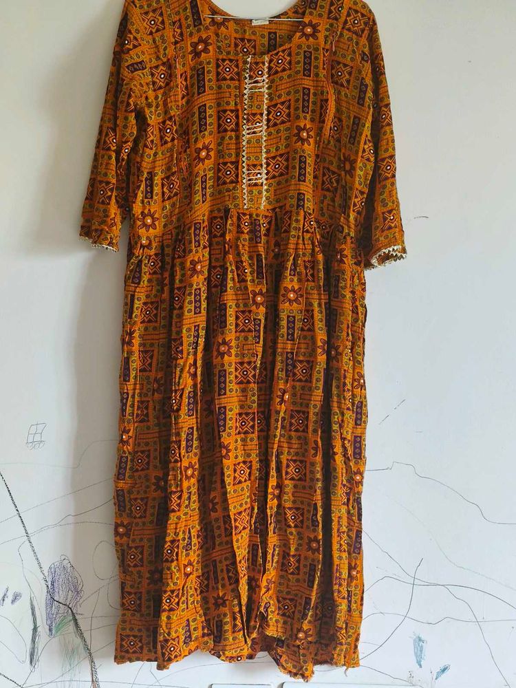 Yellow Ethnic Printed Kurta