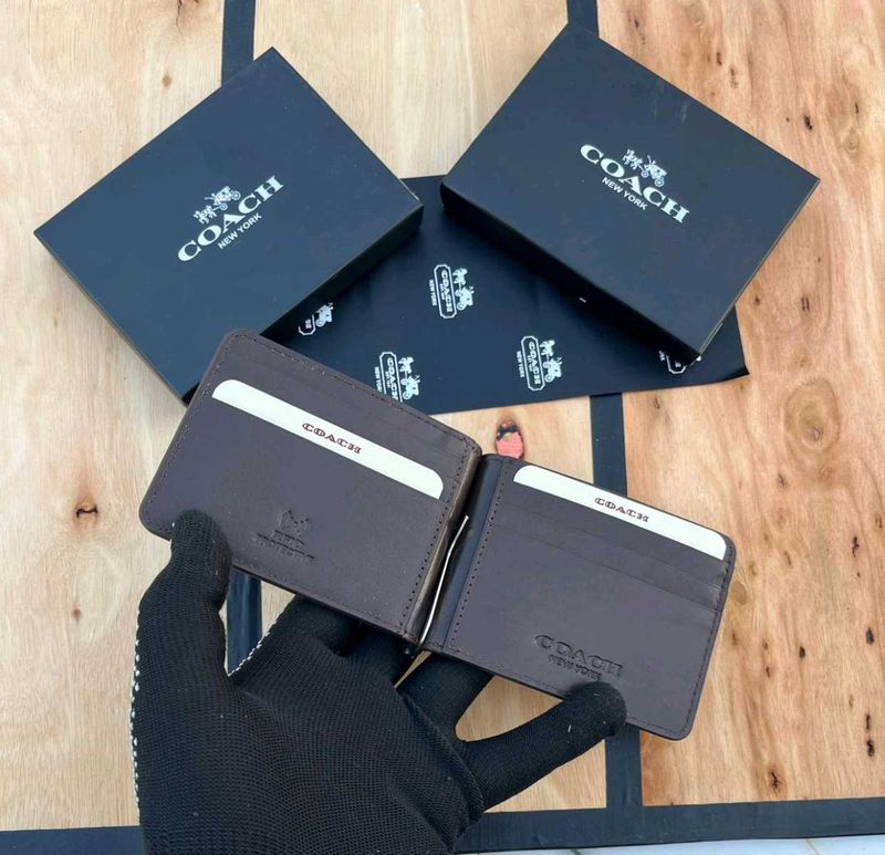Coach Bifold Wallet WD Money Clipper WITH BOX