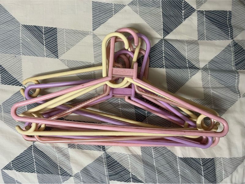 Set of Pastel Colored Clothes Hangers