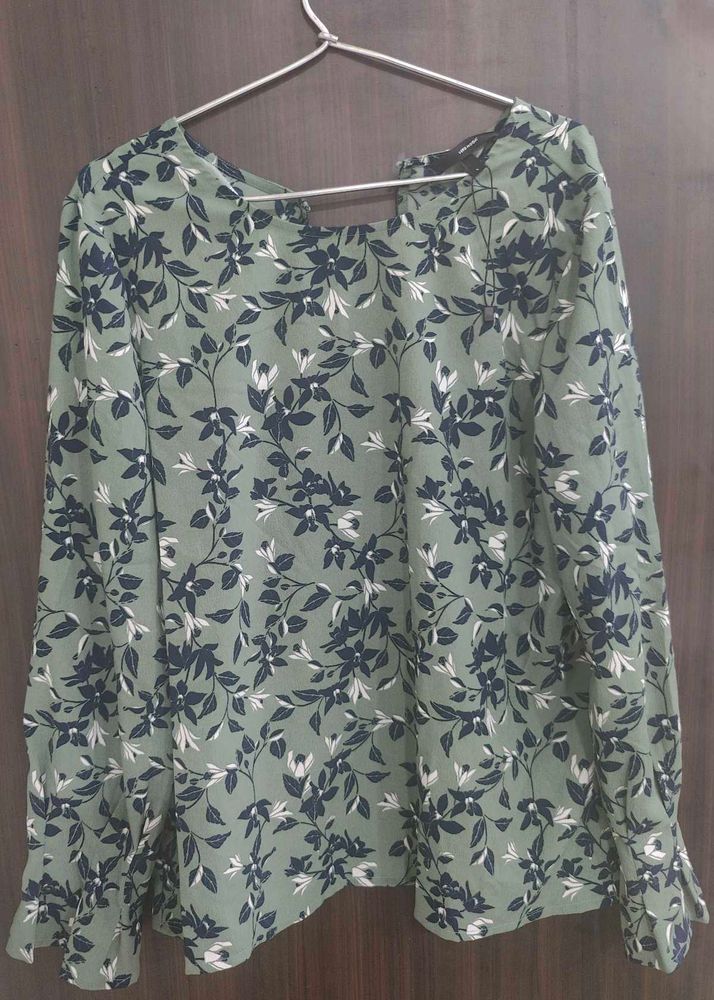 Green Floral vero moda Print Blouse