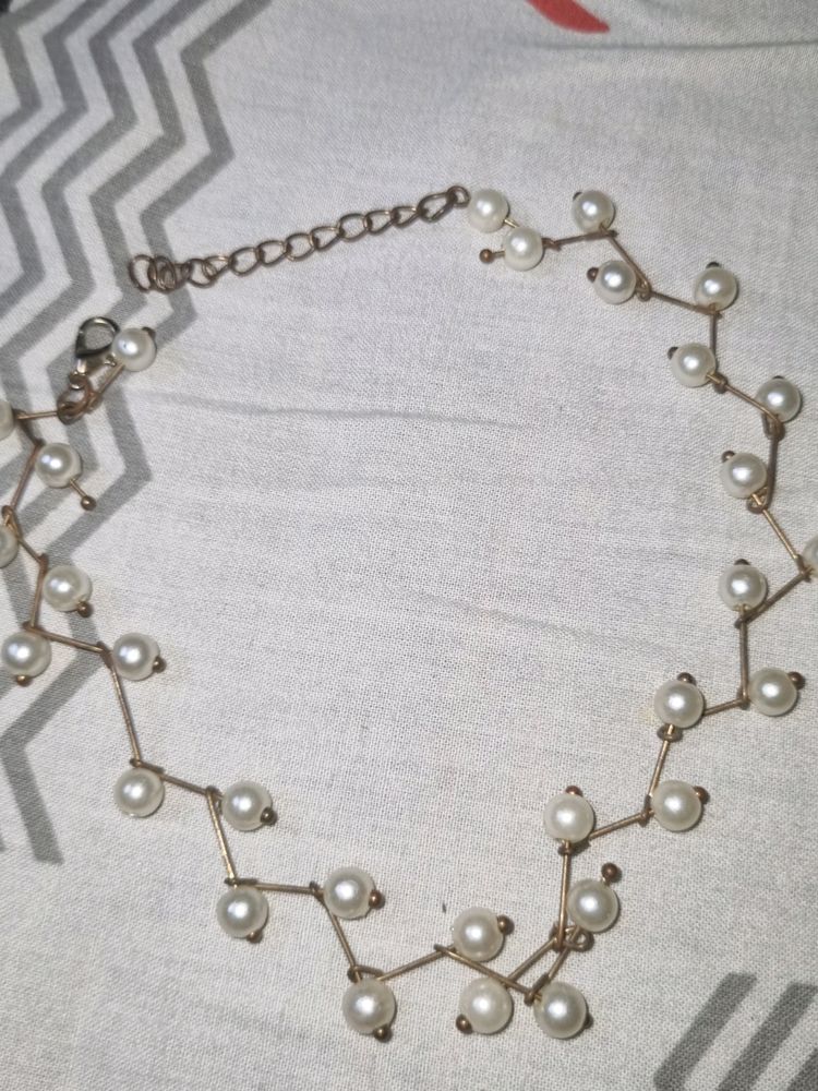 White Pearl Choker Necklace