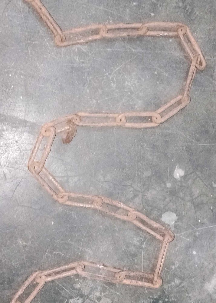 Three Vintage Solid Metal Iron Locking Chain