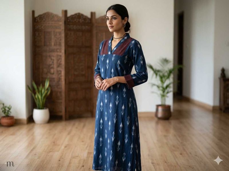 Stylish Blue Ikat Kurta