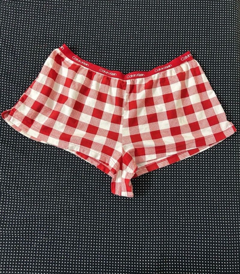 Calvin Klein Red Gingham Pajama Micro Shorts