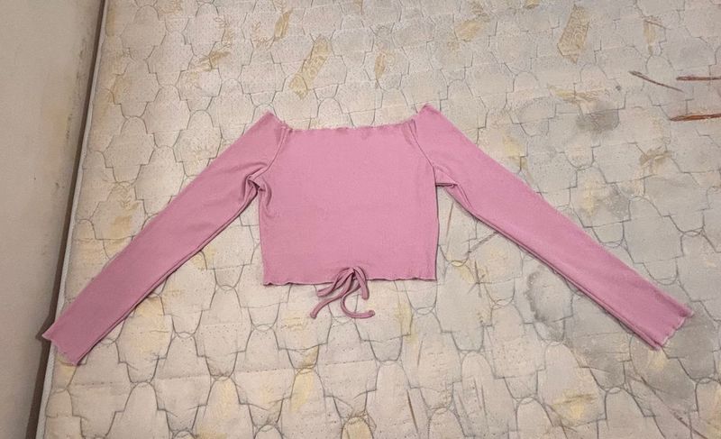 Pink Off-Shoulder Top