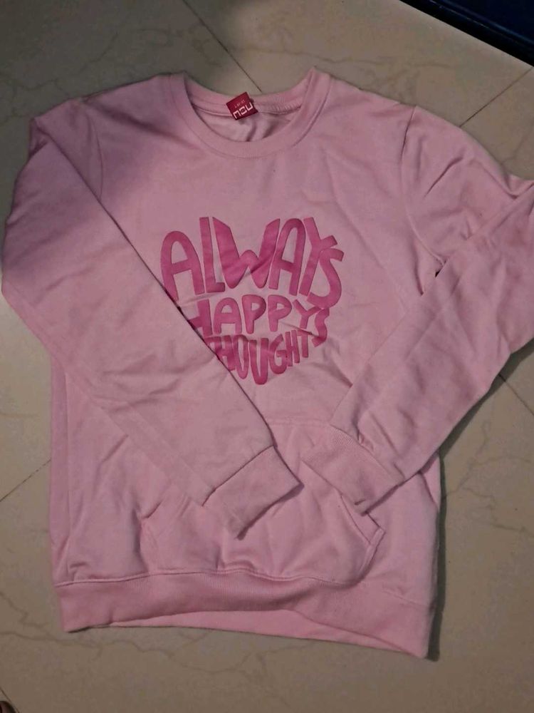 Pink "Always Happy Thoughts" Sweatshirt