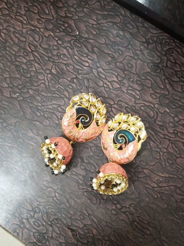 Peacock Jhumka Earrings