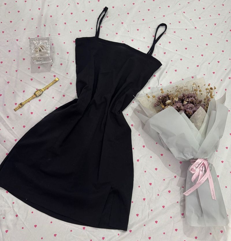 Black Spaghetti Strap Mini Dress