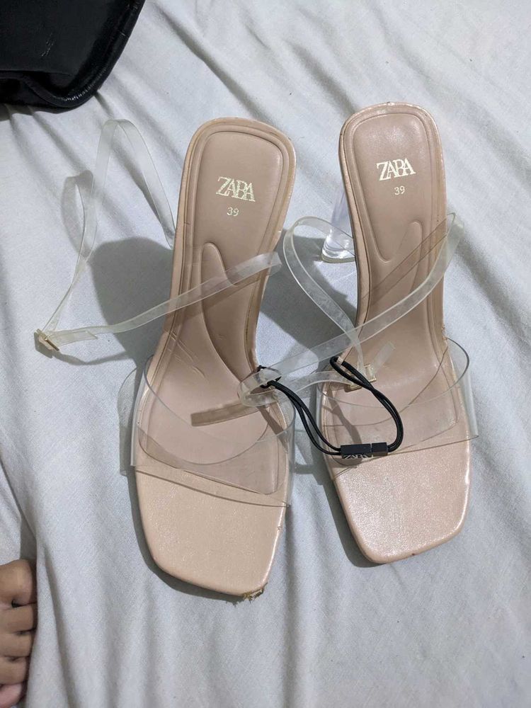 ZARA Clear Strap Heels Size 39