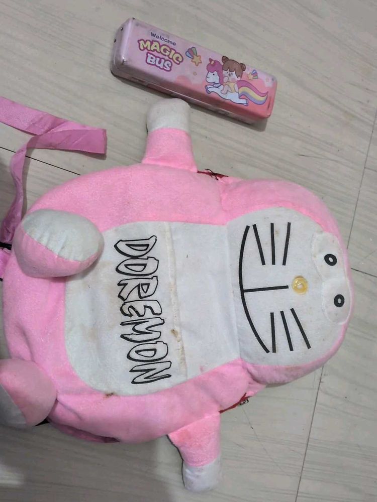 Doraemon Plush Backpack with free geometry box