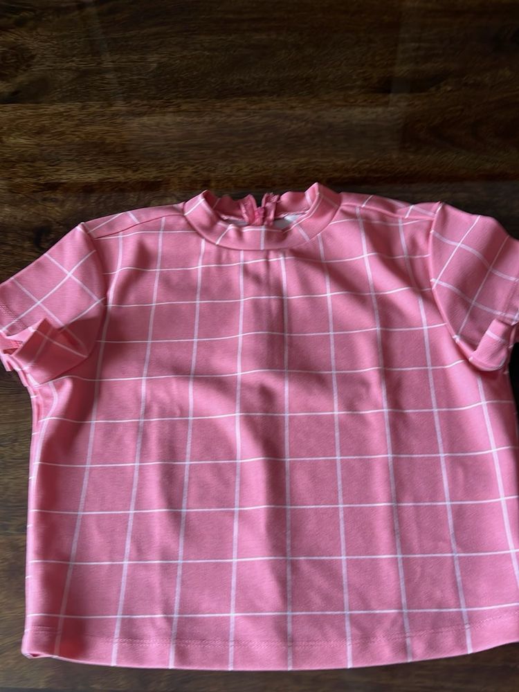 Pink Checkered Top