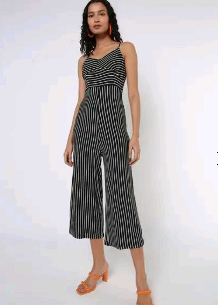 Striped Jumpsuit with Wide Legs