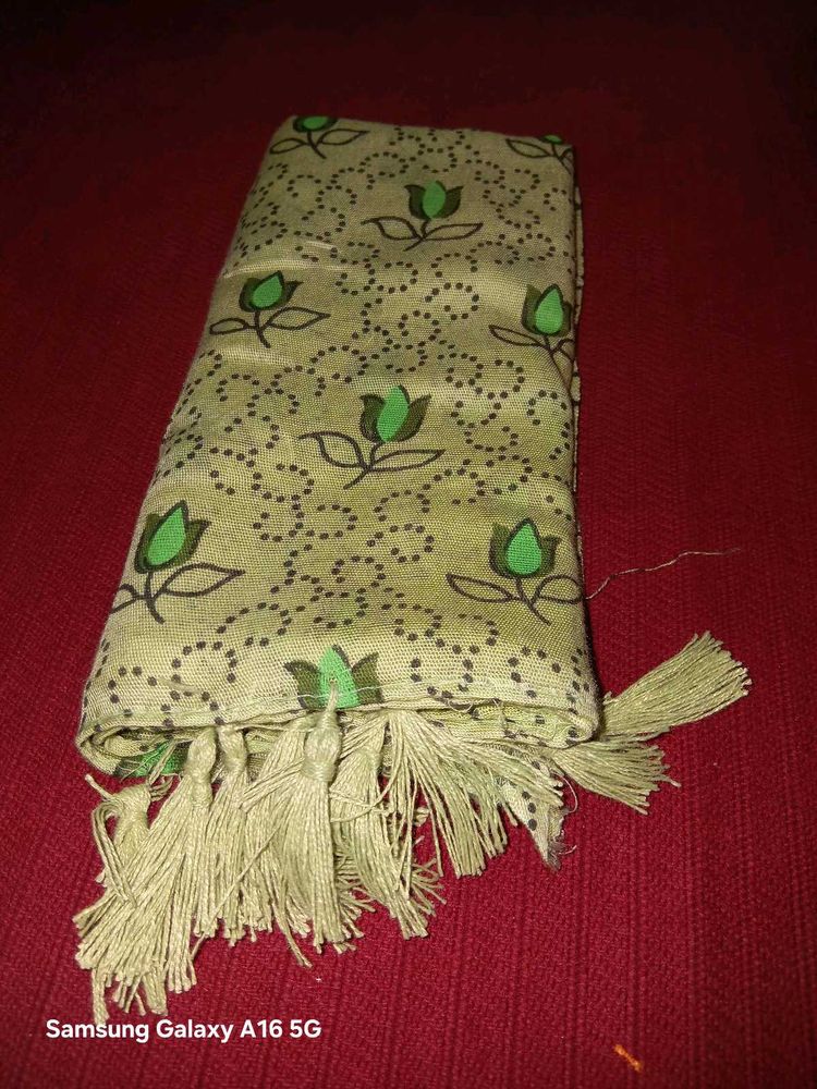 Vintage Floral Scarf with Tassels