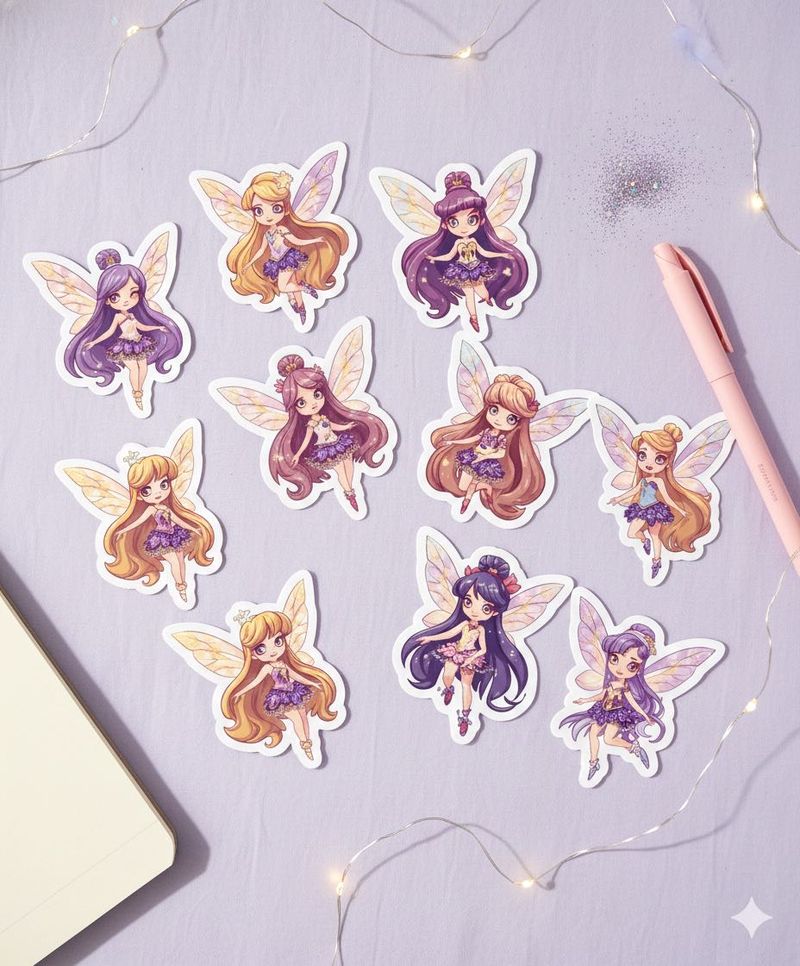 🧚‍♀️ Kawaii Fairy Glitter Stickers