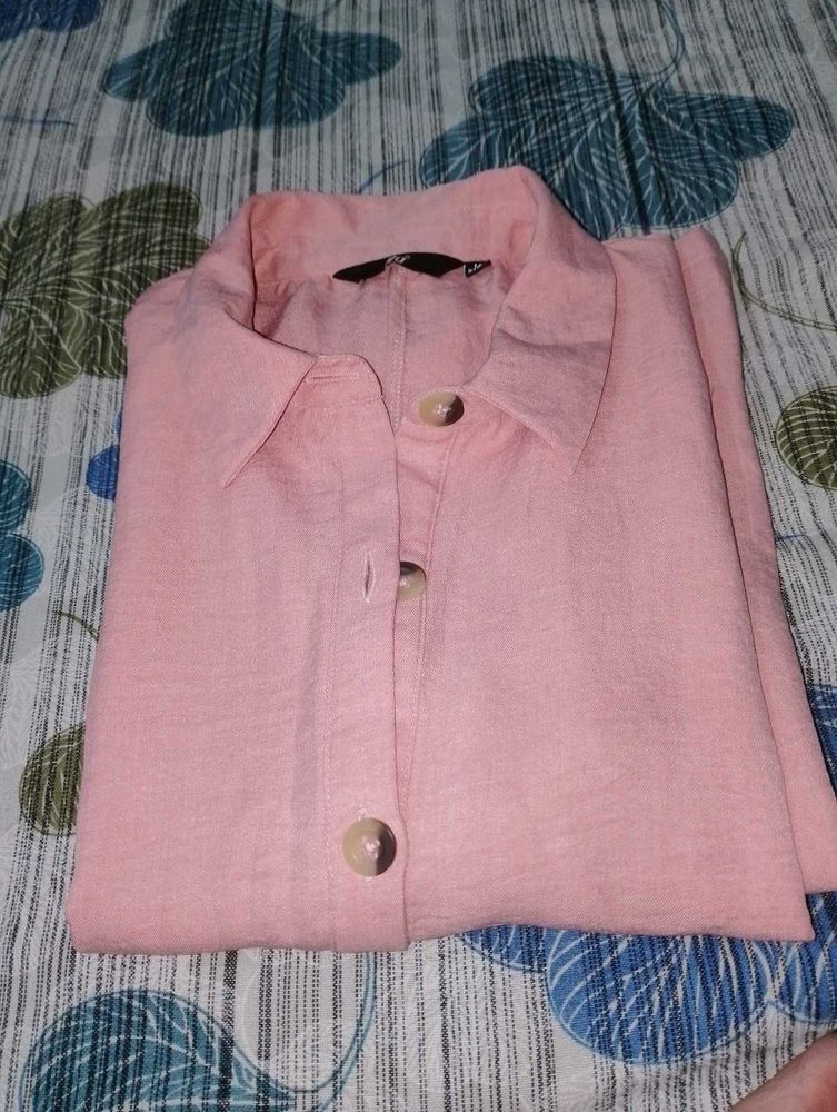Peach Button-Down Top