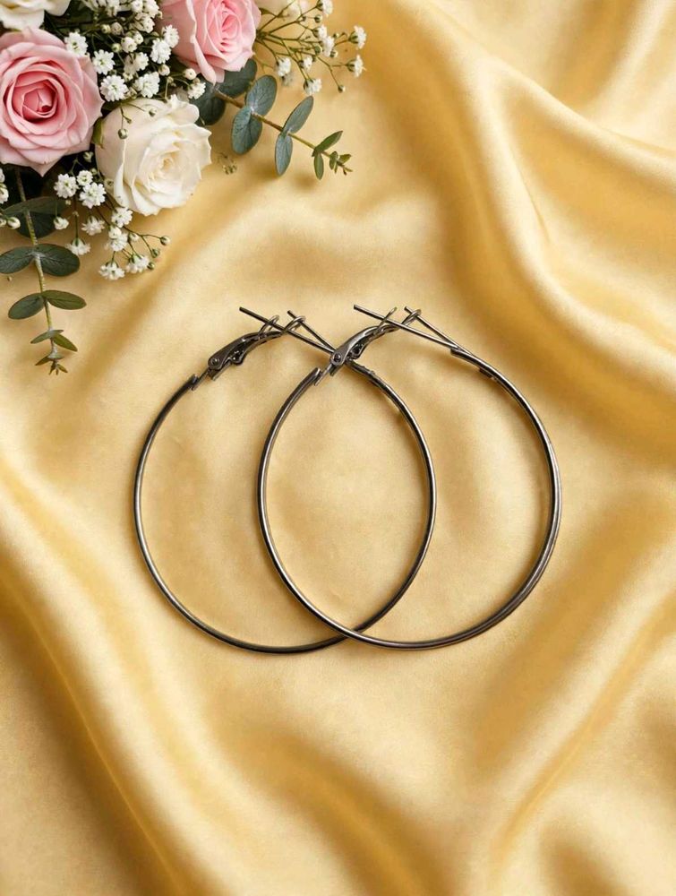 💖 Big Silver Thin Hoop Earrings - Classic Fashion