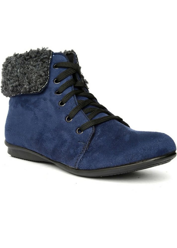 Bruno Mannetti Navy Blue Suede Boots