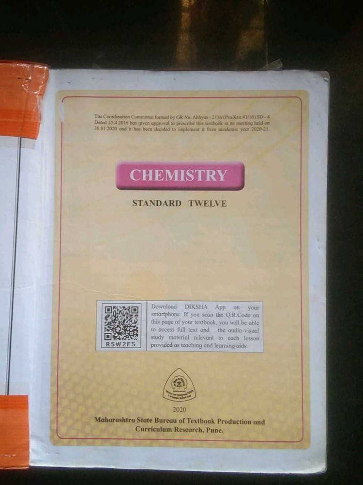 Chemistry Textbook for Standard Twelve