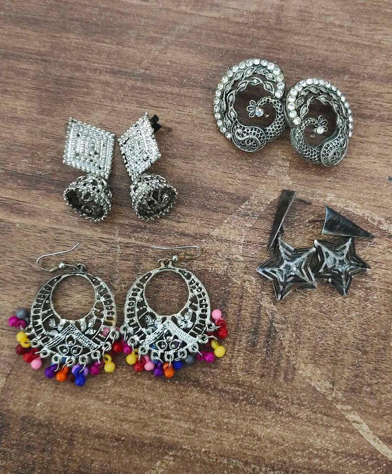 Assorted Ethnic Earrings 4 combo  Set