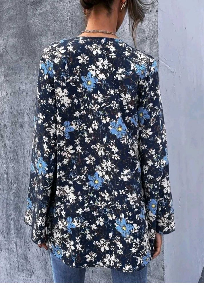 Chic Floral Print Long Sleeve Top