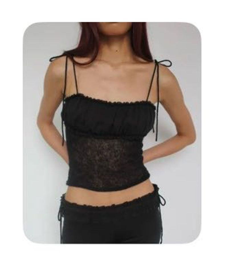 Chic Black Sheer Cami Top