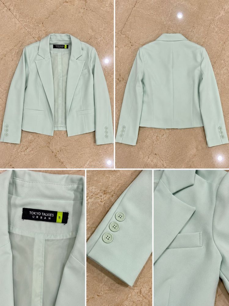 Light Mint Green Cropped Blazer