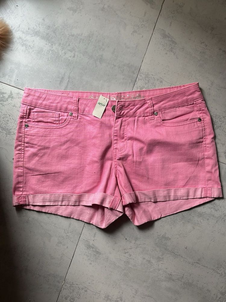 Aerie Pink Denim Shorts
