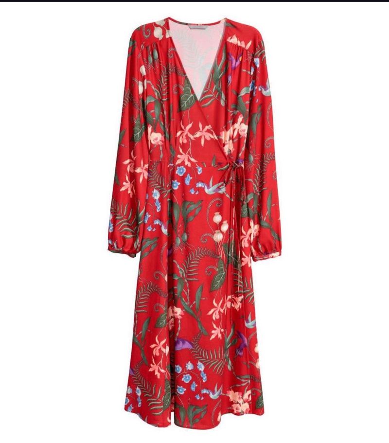 Vibrant Floral Wrap Dress