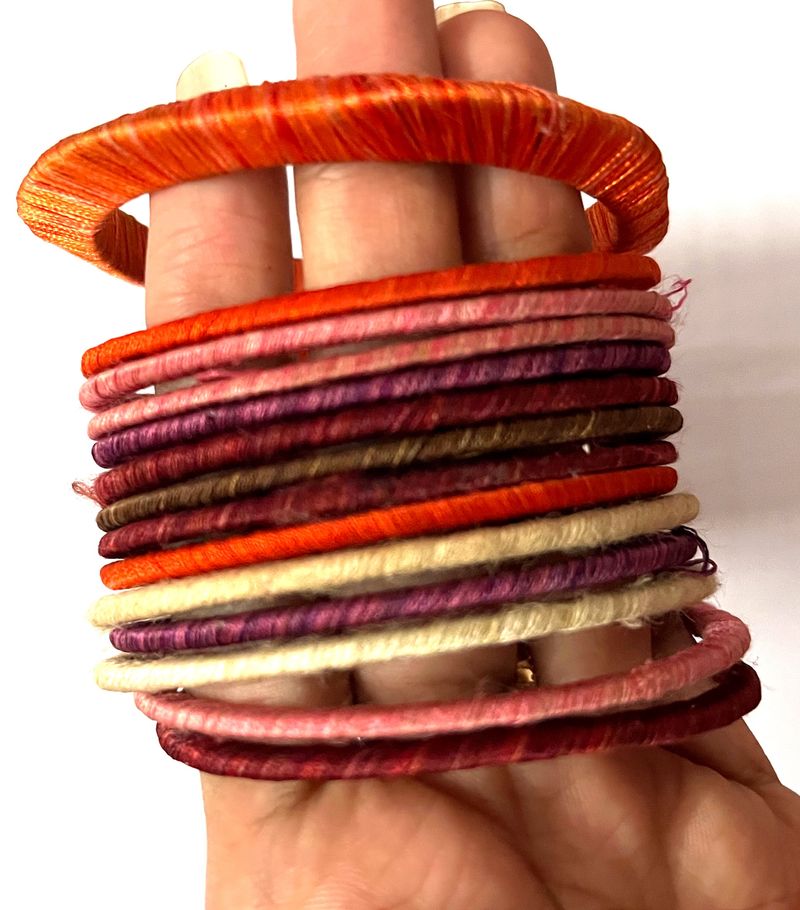 Mixed Coloured Thread Bangles