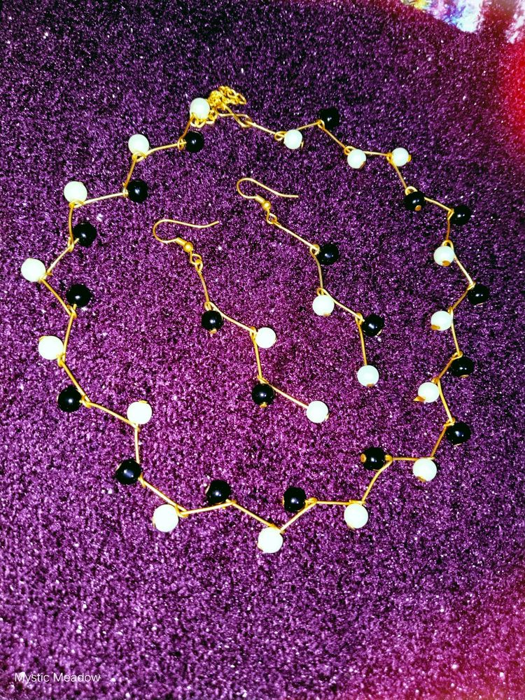 🎖️Dual Beaded(Black&amp;White)Choker Set