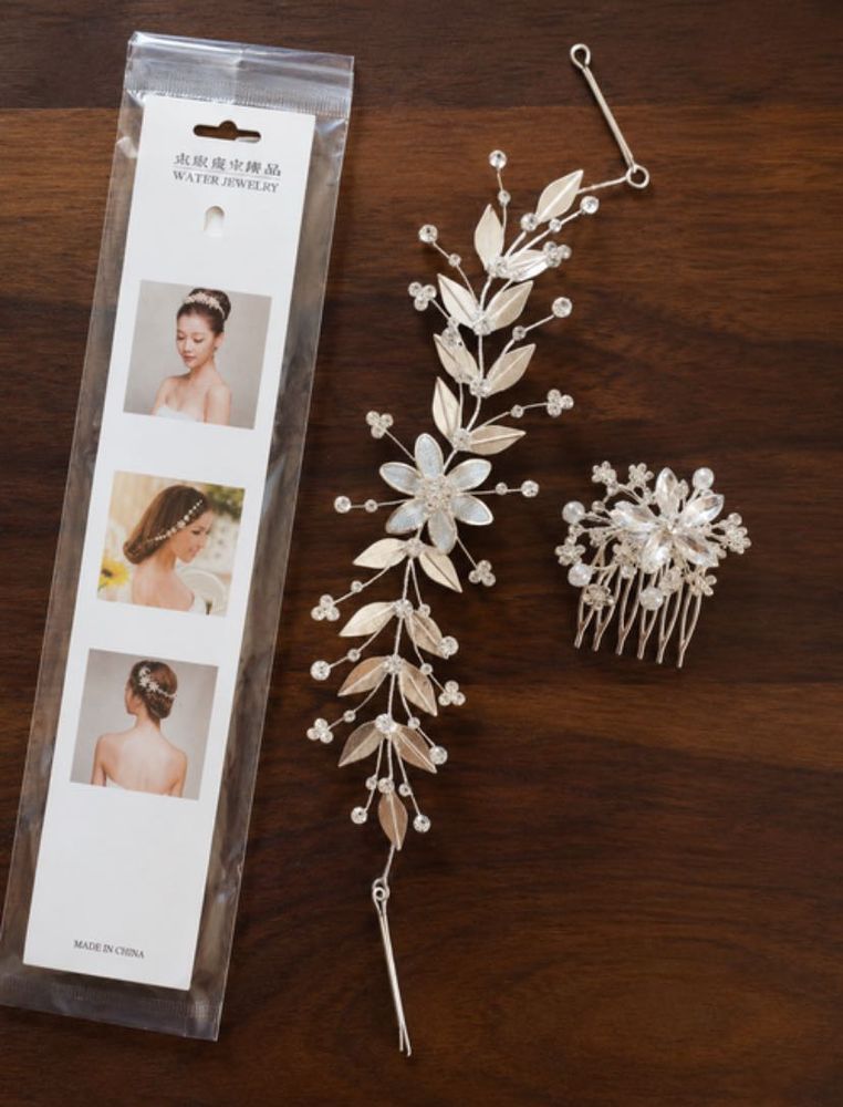 Elegant Bridal Hair Vine &amp; Comb Set