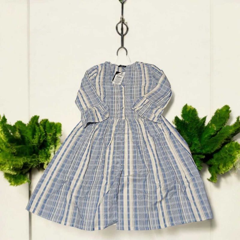 Striped Button-Down Dress