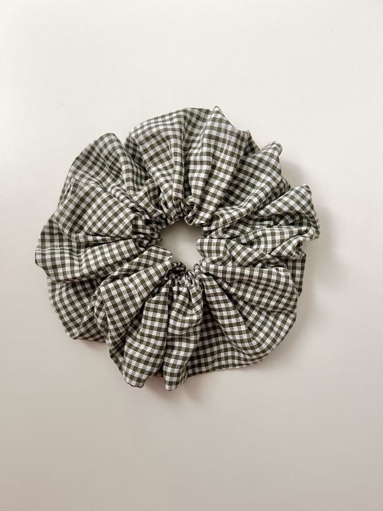 Forest Gingham Scrunchie