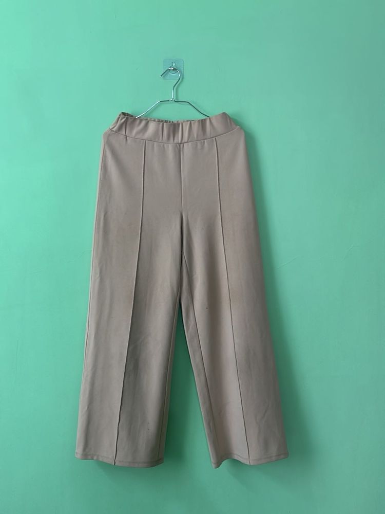 Stylish Beige Wide-Leg Pants
