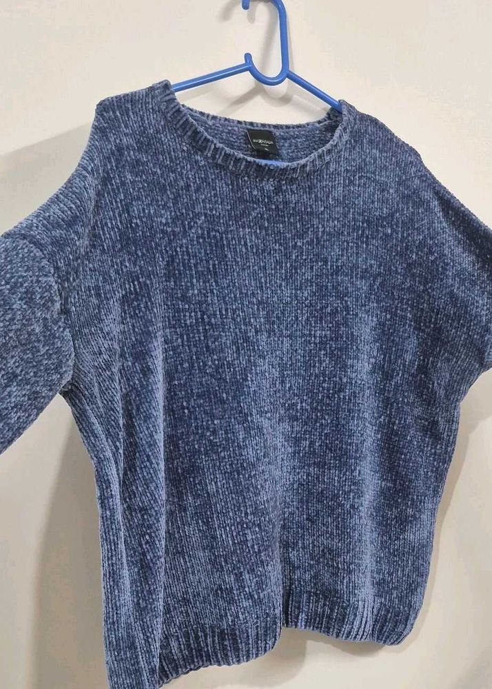 Blue Coloured Woolen Sweat Tshirt