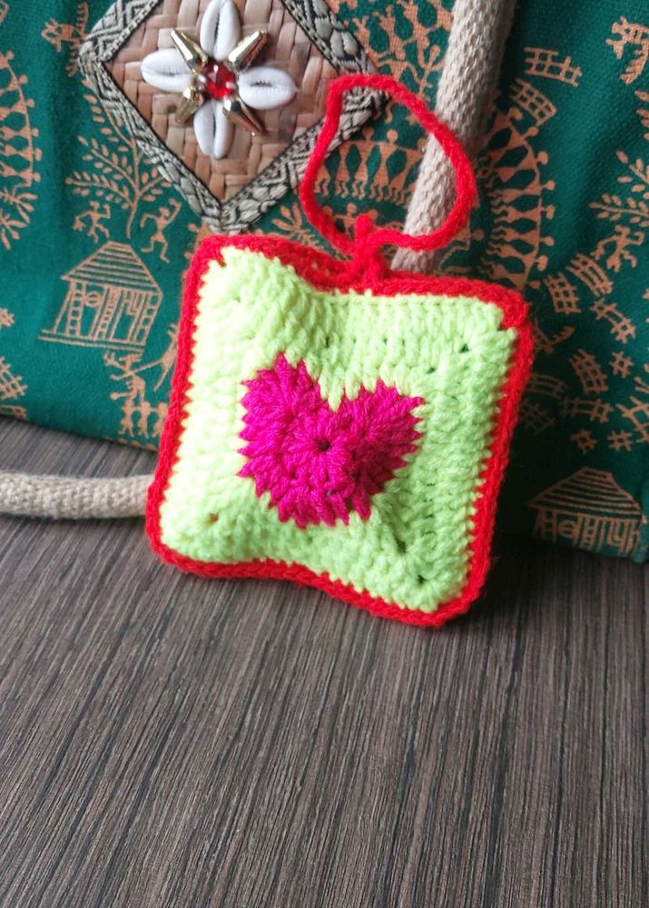 Handmade Crochet Heart pouch