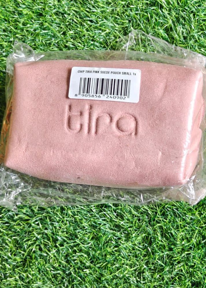 Tira Cute Pink Suede Pouch