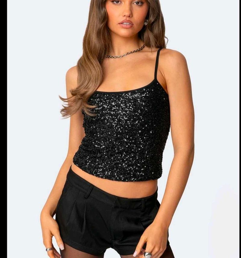 Sparkling Sequin Cami Topwith shorts 👍