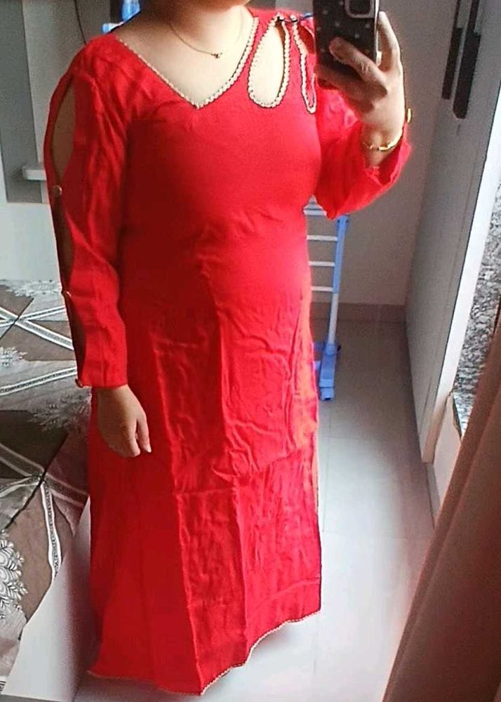 Red Anarkali Kurta