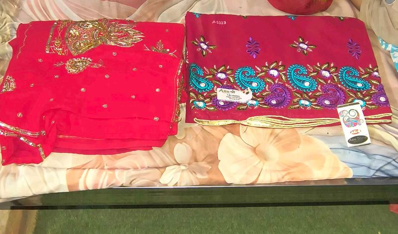 Beautiful Red Indian saree combo 2