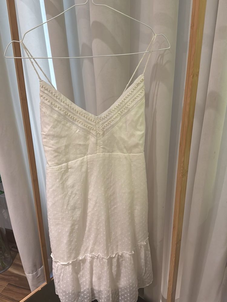 Abercrombie &amp; Fitch White Mini Georgette Dress