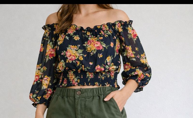 Chic Floral Off-Shoulder Blouse