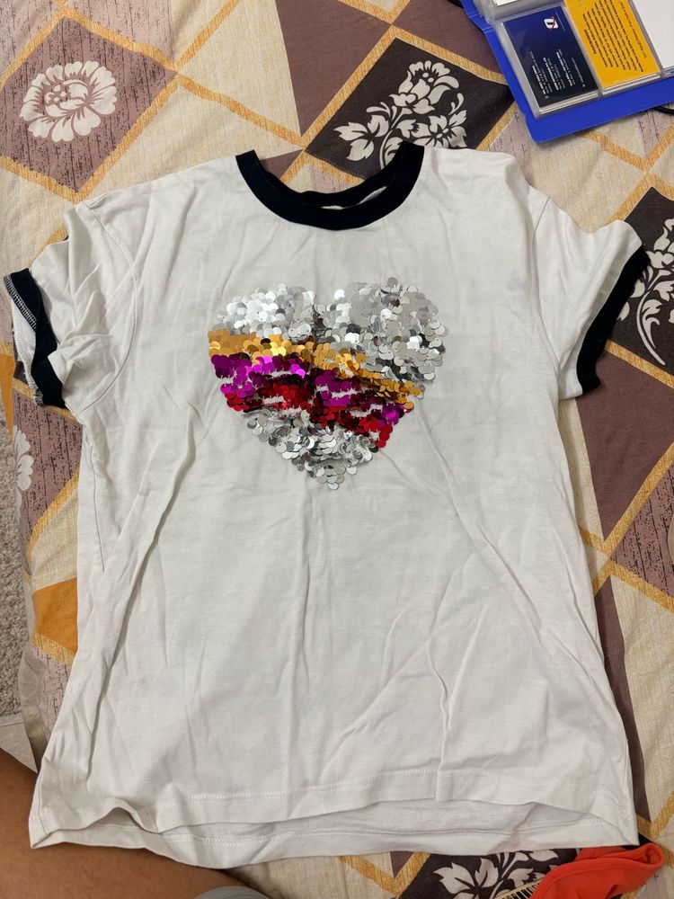 Sparkly Heart Sequin T-Shirt