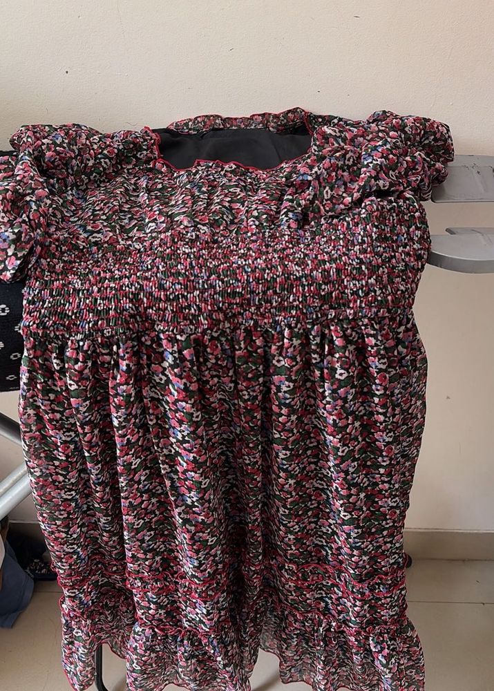 Floral Smocked Midi Dress
