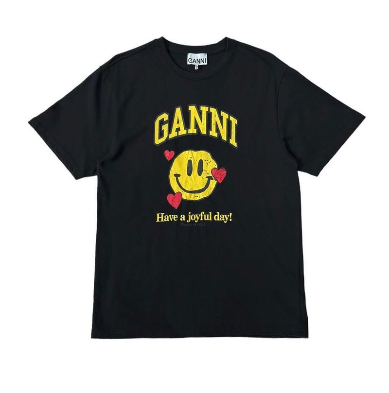 Ganni distressed logo t shirt