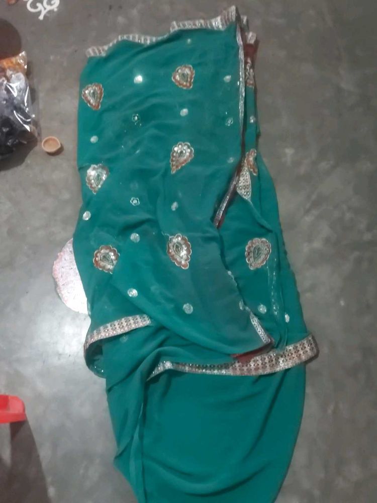 Beautiful Emerald Green Saree