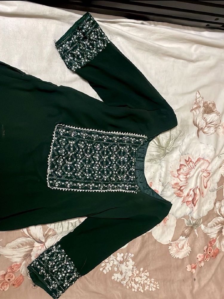 dark green Kurta Set (3 pieces)